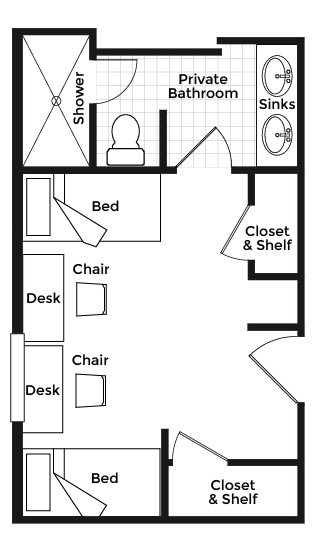 Double Dorm Rooms At Ivy House Luxury Residence Hall For