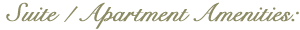 Suite/Apartment Amenities