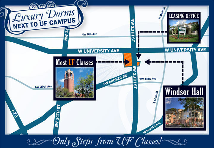 Map - windsor hall luxury uf dorms