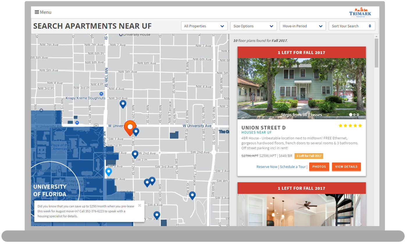 Search Apartments Near UF