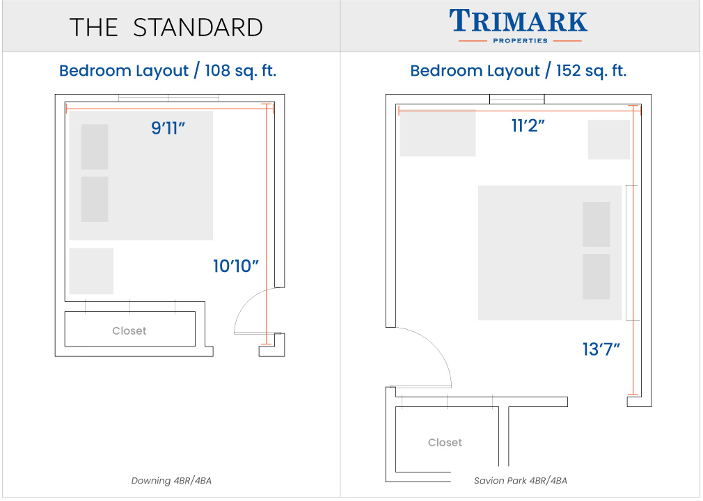 The Standard Gainesville vs Trimark Bedroom Comparison