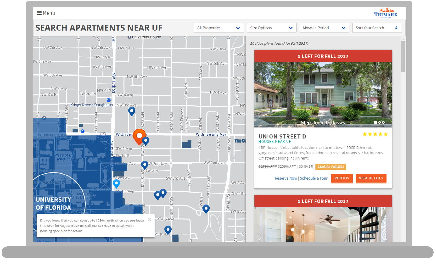 Search Apartments in Gainesville, FL